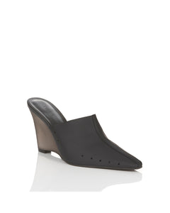 NOIR WEDGE MULES