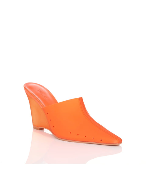 FLORIDA ORANGE WEDGE MULES