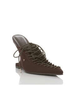 CHIOCOLATA LACE UP MULES