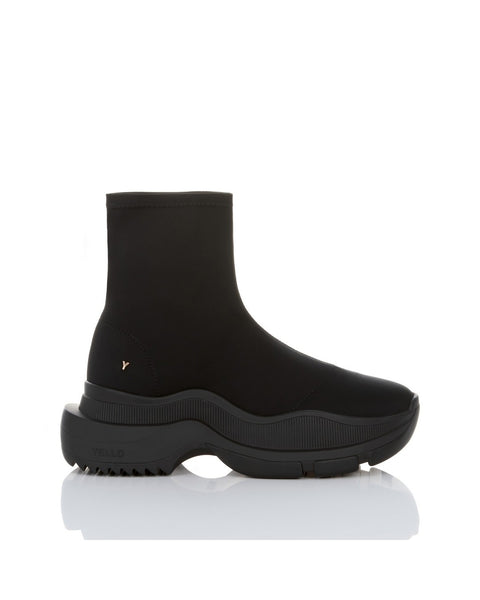 TOKYO BLACK SINGLE SNEAKER SHORT BOOTS