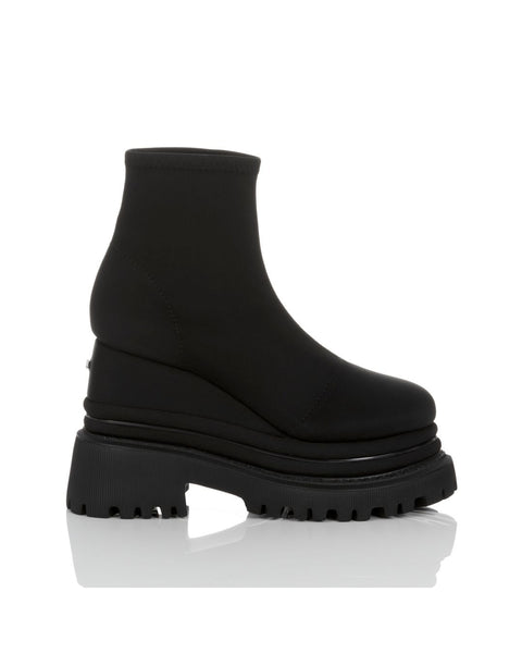 TOKYO BLACK WEDGE HEEL SHORT BOOTS