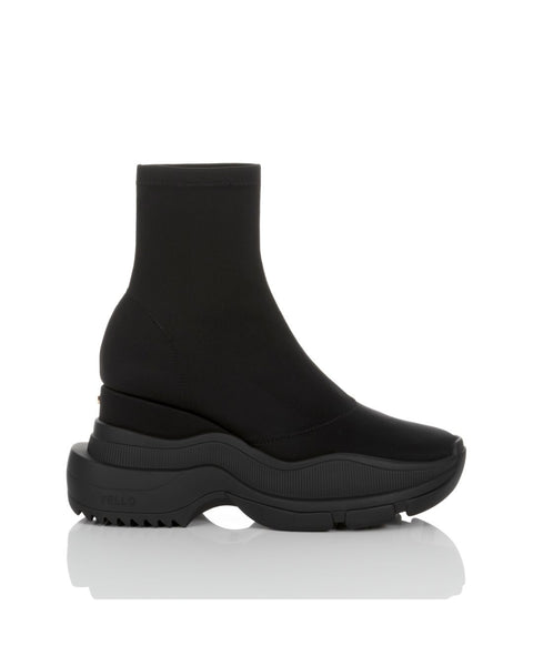 TOKYO BLACK MID SNEAKER SHORT BOOTS