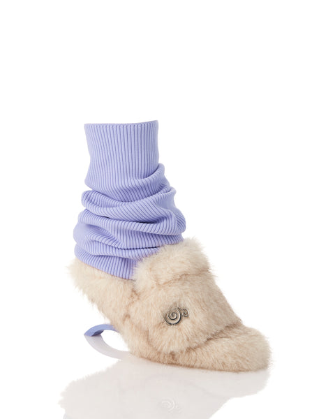 BUNNY FAUX FUR MULES & LEG WARMERS