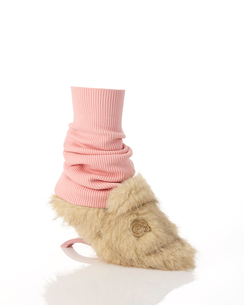 KITTY FAUX FUR MULES & LEG WARMERS