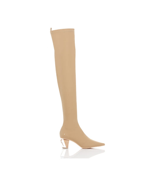 NAKED LOW HEEL LONG BOOTS