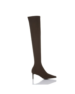 ESPRESSO LOW HEEL LONG BOOTS